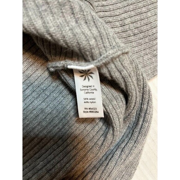 NWT Athleta Sweater Coat L Gray Woolblend Hooded Zip Jacket Gorpcore Casual Chic - Picture 3 of 6